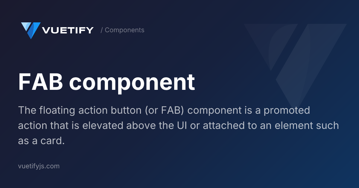 FAB component — Vuetify