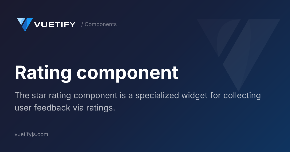 Rating component — Vuetify