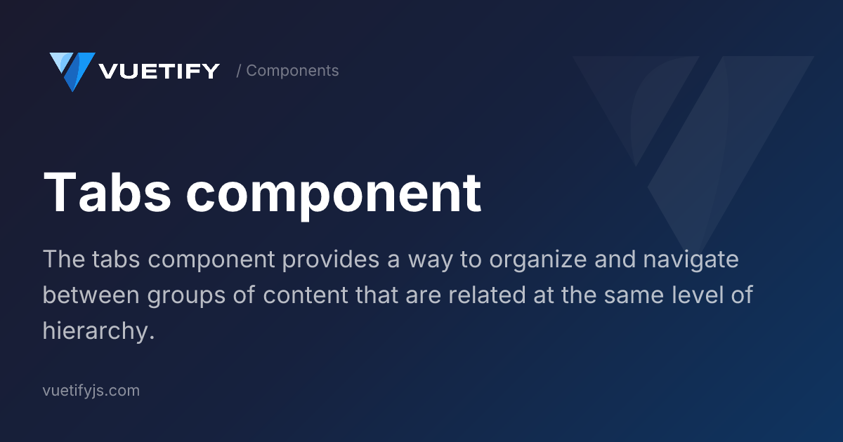 Tabs component — Vuetify