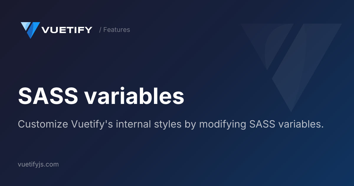 SASS variables — Vuetify