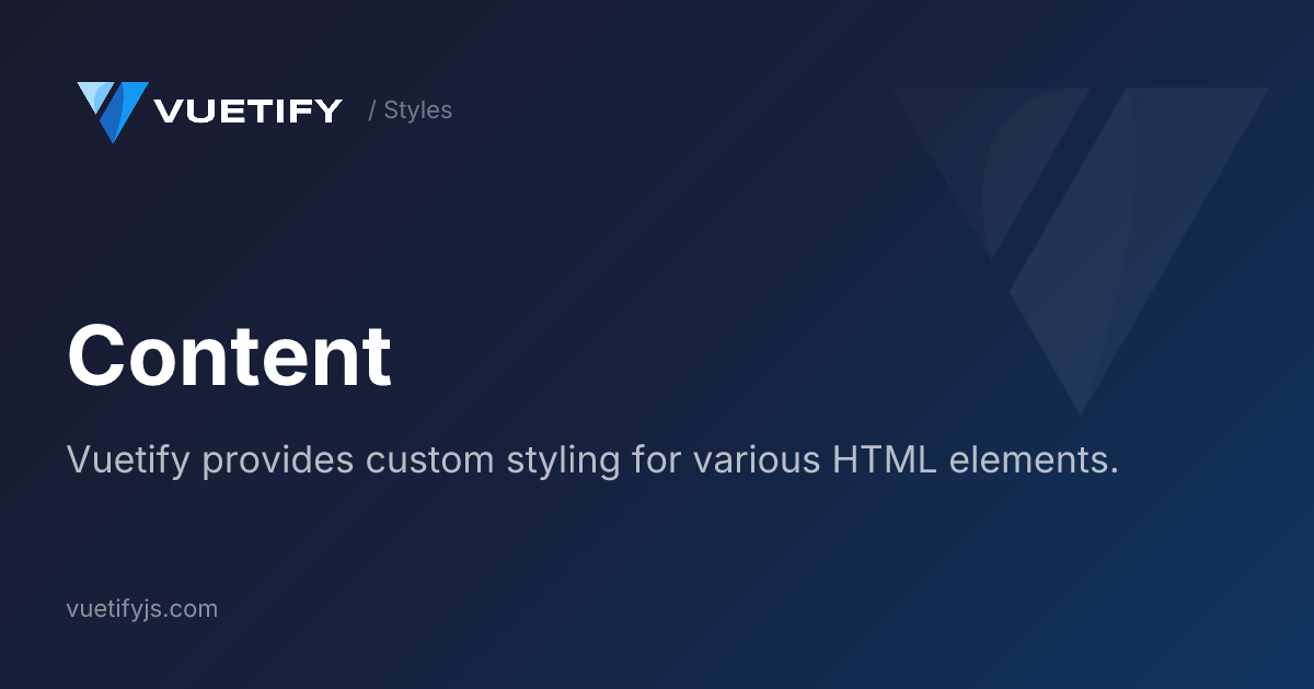 Content — Vuetify